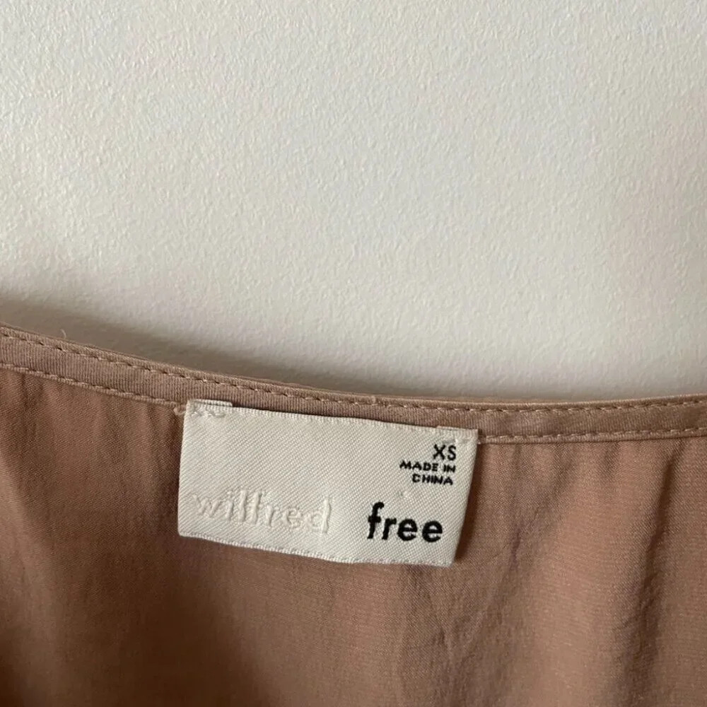 Aritzia Wilfred Only Slip Mini Dress Bronze Gold Tan Size XS - Picture 8 of 8